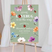 Wildblumen Lovebug Baby Shower Willkommensschild
