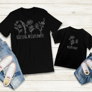 Wildblumen Mama Girl Mama Mini Outfits erhöhen T-Shirt