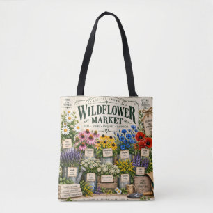 Wildblumen-Markt Blumen-Tasche