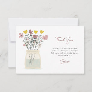 Wildblumen-Mason-Glas-Handlettering Dankeskarte