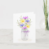 Wildblumen Mason Jar Vase Jeder Anlass Gruß