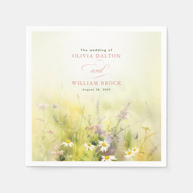 Wildblumen Meadow Elegante Napkins Serviette (Vorderseite)