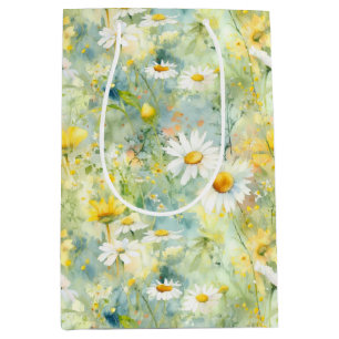 Wildblumen Meadow Summer Foliage Boho Modern Mittlere Geschenktüte