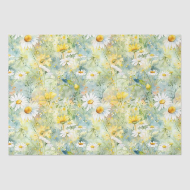 Wildblumen Meadow Summer Foliage Boho Modern Seidenpapier (Vorderseite)