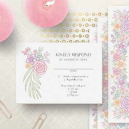 Wildblumen Meadow Wedding RSVP Karte