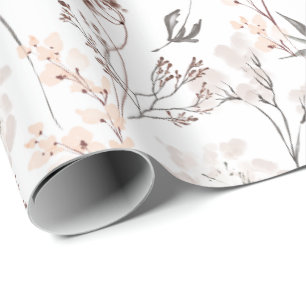 Wildblumen minimalist elegante Blätter weiche flor Geschenkpapier