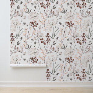 Wildblumen minimalist elegante Blätter weiche flor Tapete