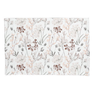 Wildblumen minimalist elegantes Blatt weich floral Kissenbezug