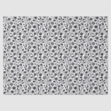 Wildblumen Minimalistisches Schwarz-Weiß-Muster