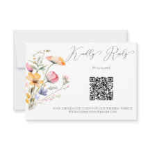 Wildblumen mit Aquarellfarben, die QR-Code hochhal