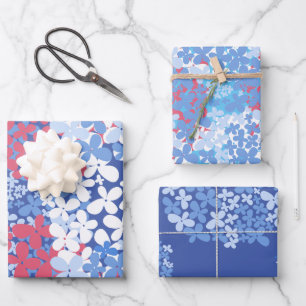 Wildblumen mit Blumenmuster. Nahtloses Pattern Geschenkpapier Set