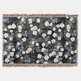 Wildblumen mit Blumenwasser Rosa blaue Blätter Decke