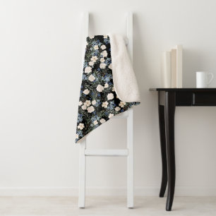 Wildblumen mit Blumenwasser Rosa blaue Blätter Sherpadecke