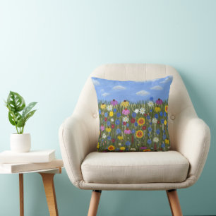 Wildblumen mit Daisis Kissen