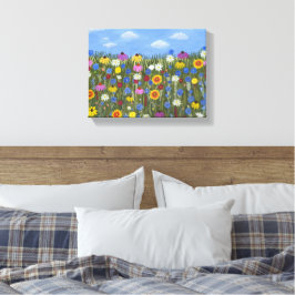 Wildblumen mit Daisis Leinwanddruck