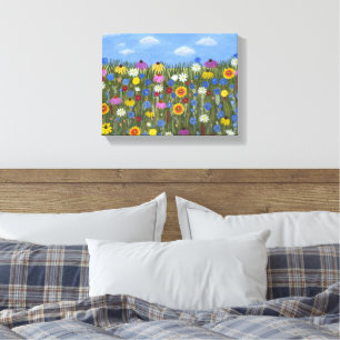 Wildblumen mit Daisis Leinwanddruck
