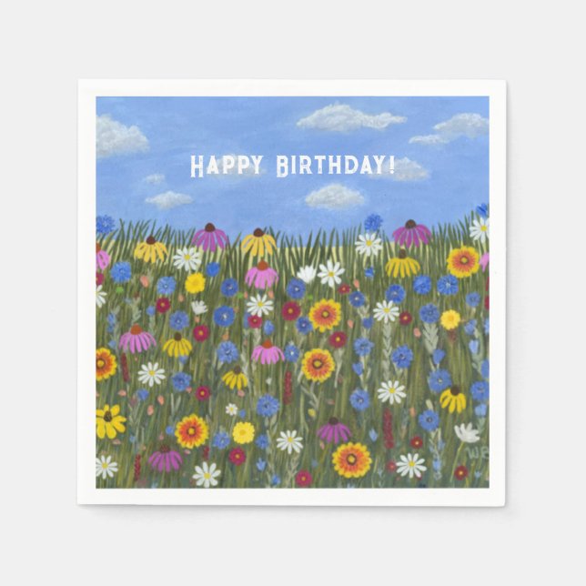 Wildblumen mit Daisis Serviette (Vorderseite)