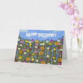 Wildblumen mit geklappter Tageskarte Karte