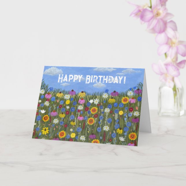 Wildblumen mit geklappter Tageskarte Karte (Orchidee)