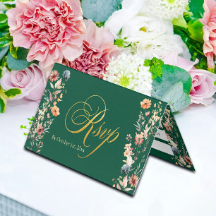 Wildblumen mit Goldbriefen für RSVP-Karten