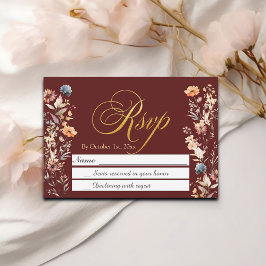 Wildblumen mit Goldbriefen, RSVP Karte