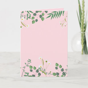 Wildblumen mit Hochzeit in Rosa Karte