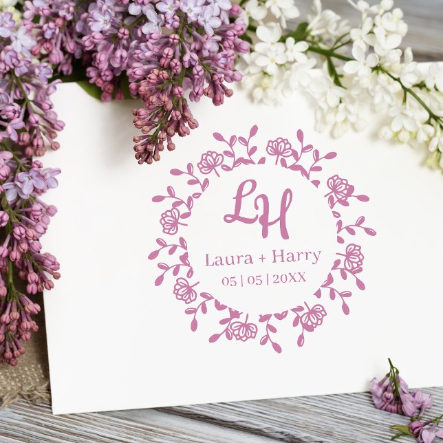 Wildblumen mit Initialen für Hochzeiten Gummistempel (Von Creator hochgeladen)