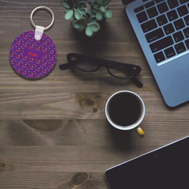 Wildblumen mit lila Blumenmustern, Schlüsselanhäng Schlüsselanhänger (Von Creator hochgeladen)