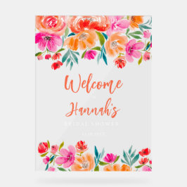 Wildblumen mit orangefarbenem Blumenmotiv Acrylschild