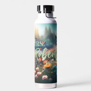 Wildblumen mit Personalisiertem Namen Trinkflasche