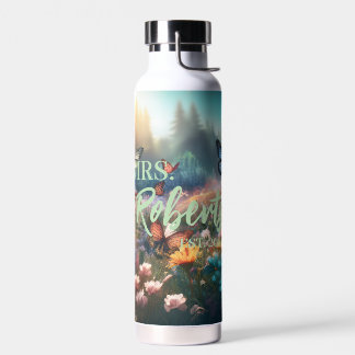 Wildblumen mit Personalisiertem Namen Trinkflasche
