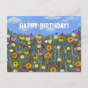 Wildblumen mit Postkarte