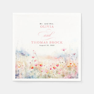 Wildblumen mit weichem Pastell Serviette