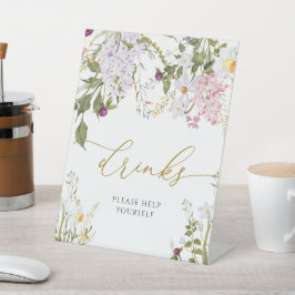 Wildblumen mit Wiese Duschtränke Zeichen Sockelschild