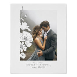 Wildblumen Moderne Hochzeitfotografie Poster