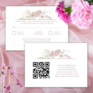 Wildblumen Moderne QR-UAWG für Hochzeiten Begleitkarte