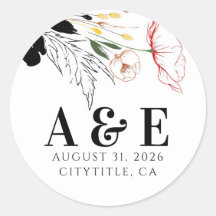 Wildblumen Moderne Schwarze Akzente