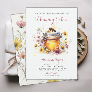 Wildblumen Mommy to Bee Honey Baby Girl Shower Einladung