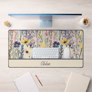 Wildblumen-Monogramm Botanisch Schreibtischunterlage