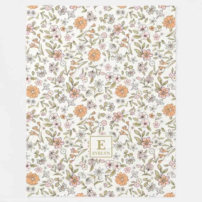 Wildblumen-Monogramm-Decke Fleecedecke (Von Creator hochgeladen)