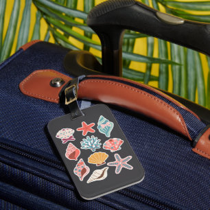 Wildblumen Muschel Sommer-Vibes Floral Strand Gepäckanhänger