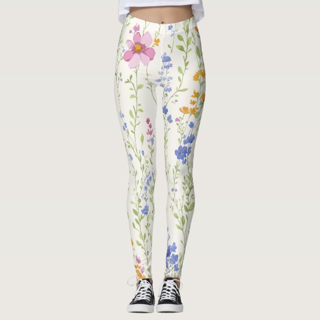 Wildblumen-Muster  Leggings (Vorderseite)