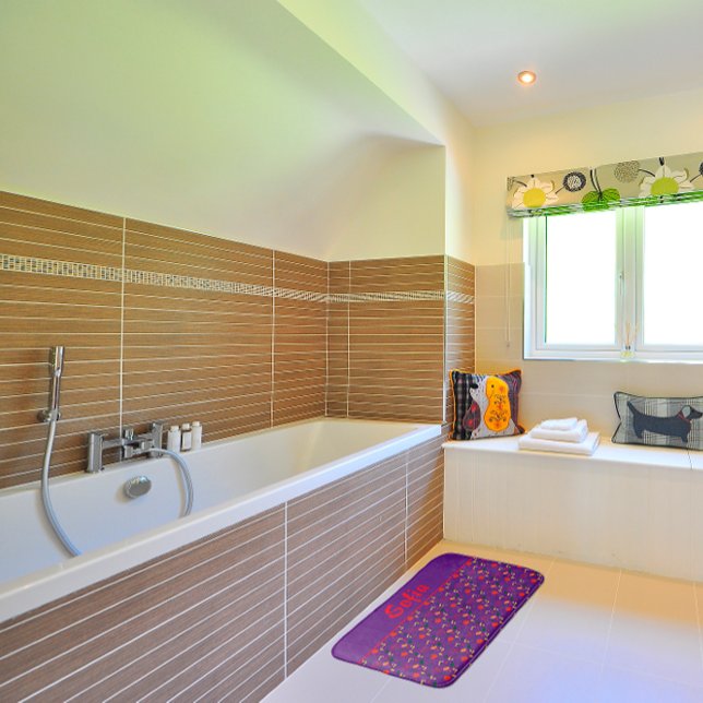 Wildblumen Muster Mohn lila Badematte (Von Creator hochgeladen)