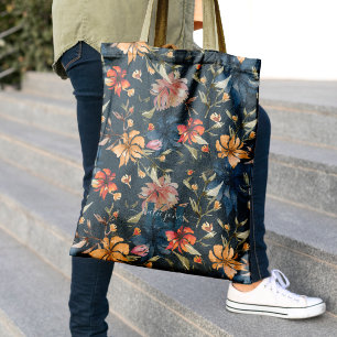 Wildblumen-Muster   Monogramm-Tragetasche