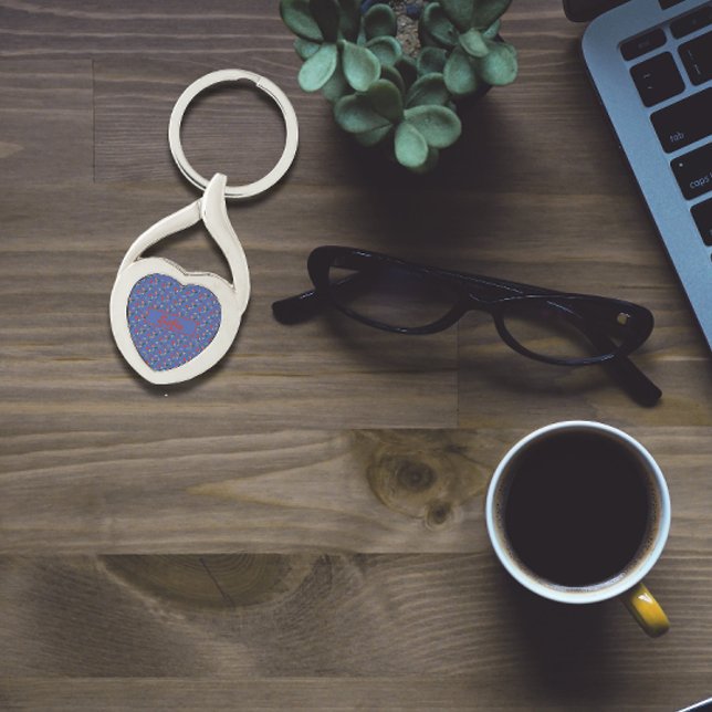 Wildblumen Muster Name Blau Metal Schlüsselanhänge Schlüsselanhänger (Von Creator hochgeladen)