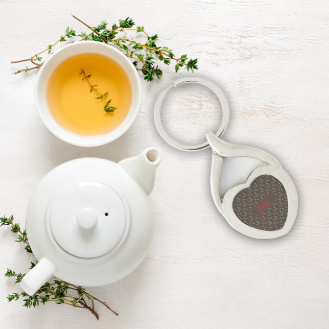 Wildblumen Muster Name grau Metal Schlüsselanhänge Schlüsselanhänger (Von Creator hochgeladen)