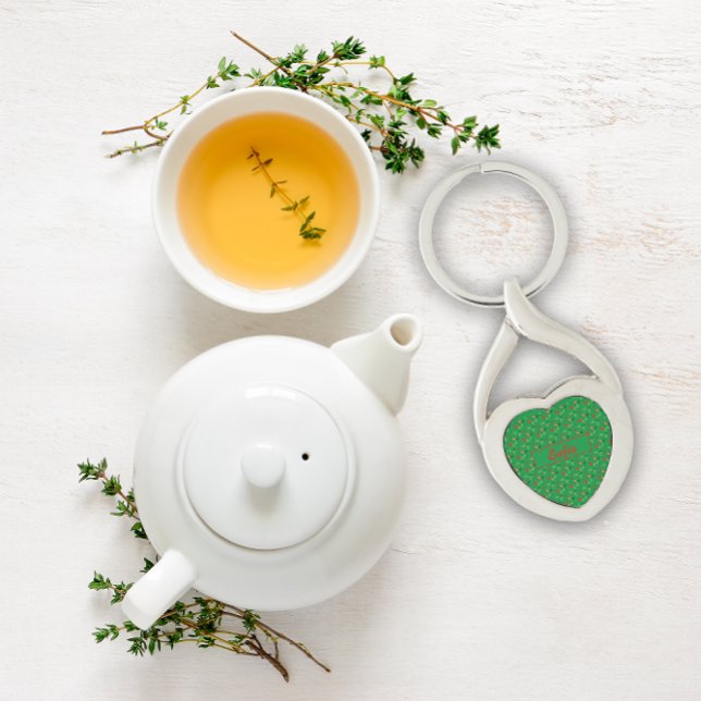 Wildblumen Muster Name grün Metal Schlüsselanhänge Schlüsselanhänger (Von Creator hochgeladen)