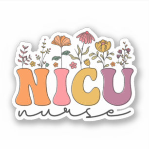 Wildblumen NICU Nurse Neonatal ICU Krankengeschenk Aufkleber