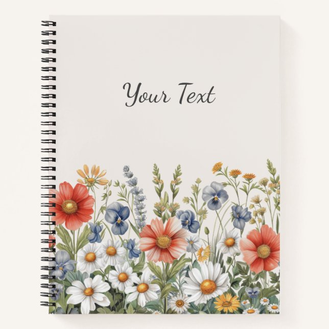Wildblumen-Notebook Notizbuch (Vorderseite)