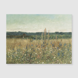 Wildblumen. Öl auf Leinwand. Vintage Wiese Magnetkarte